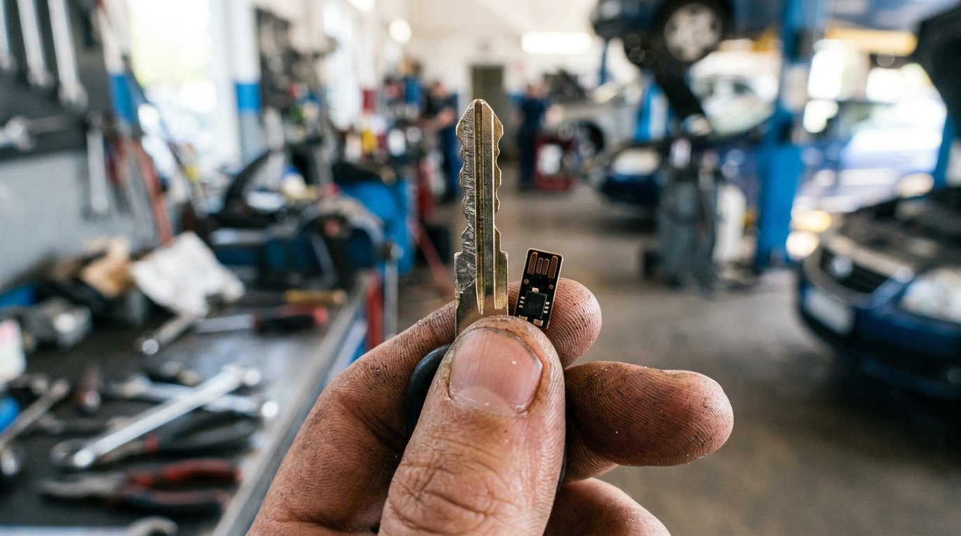 bilingual mobile locksmith illustrating Reemplazo Llave Inteligente Chicago: Servicio Móvil Rápido